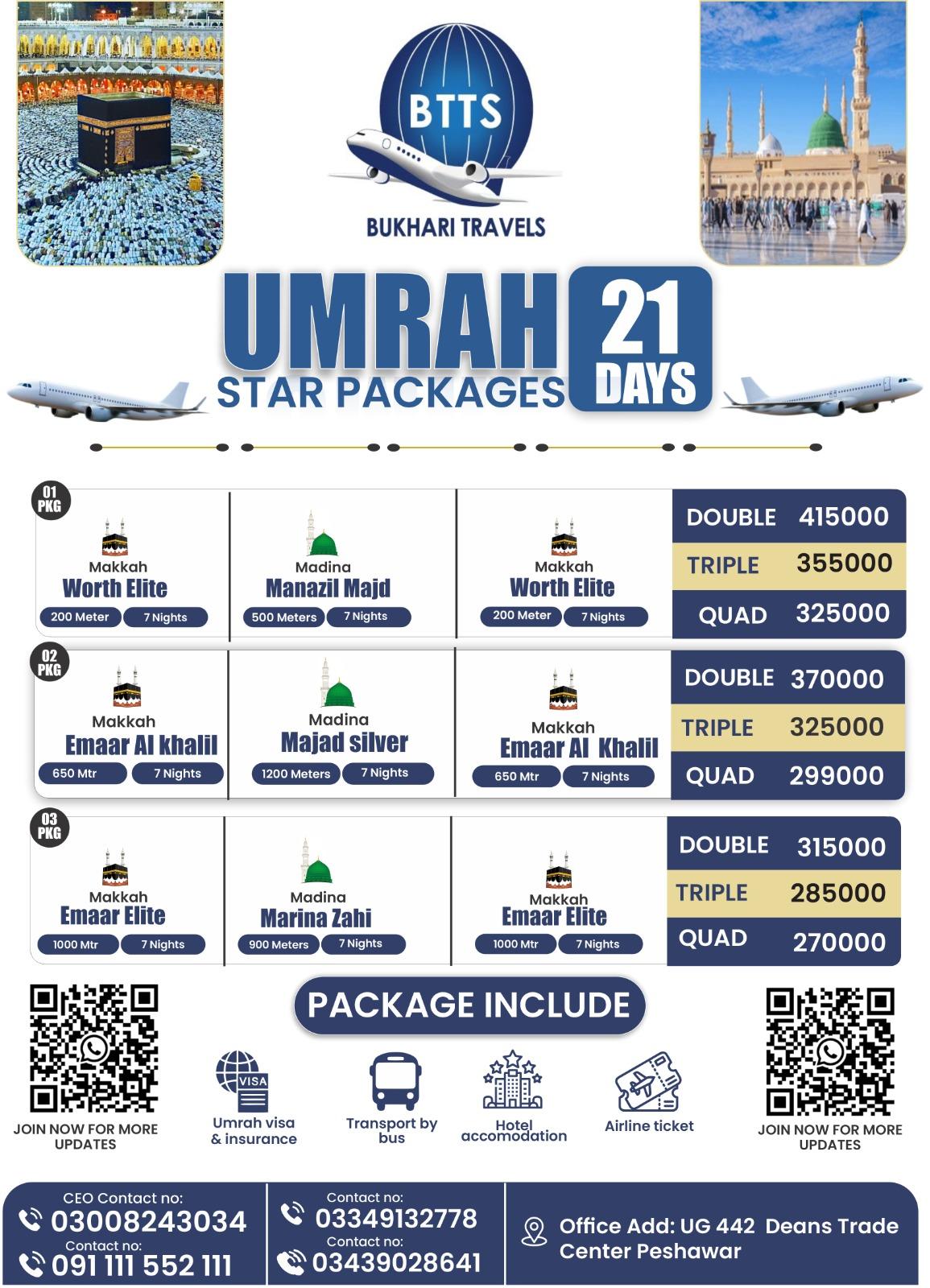 21 Days Economy Star Package
