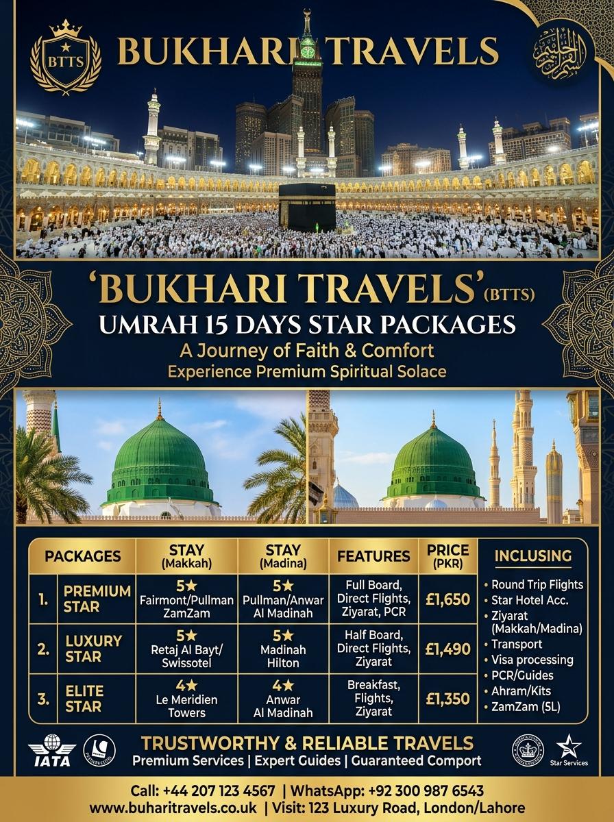 Umrah 15 Days Star Packages